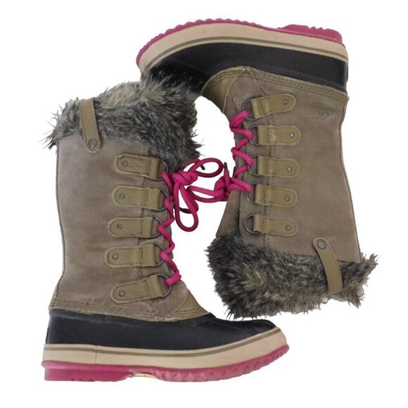 Sorel Women's Joan of Arctic Waterproof Snow Boots Gray PInk Size 6 - Picture 1 of 8